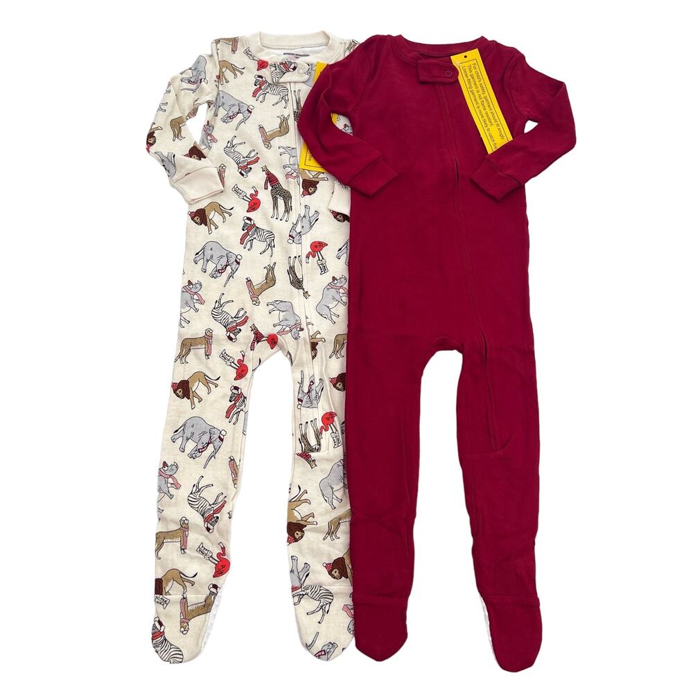 Amazon essential Toddlers/Girls Snug-fit Footed Sleeper Pajama 18M Pack of 2